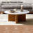 Comsa 36" Modern Minimalist Natural Marble-Top Coffee Table With Solid Wood Base