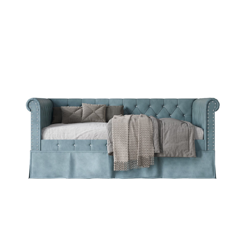 Lit de jour simple avec couchette Ersoy, Bleu