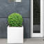 Concrete Effect Square Planter, Frostproof Reinforced Stone Outdoor Plant Pot, Garden Planter Box with Drainage Holes-517475460-517476284