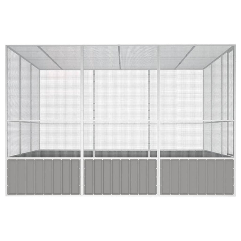 83.3'' Steel Flat Top Flight Cage, Grey