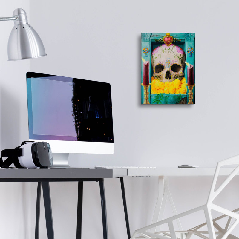 "Calavera" par Robert Valadez, H 16 po x l 12 po x P 0,13 po