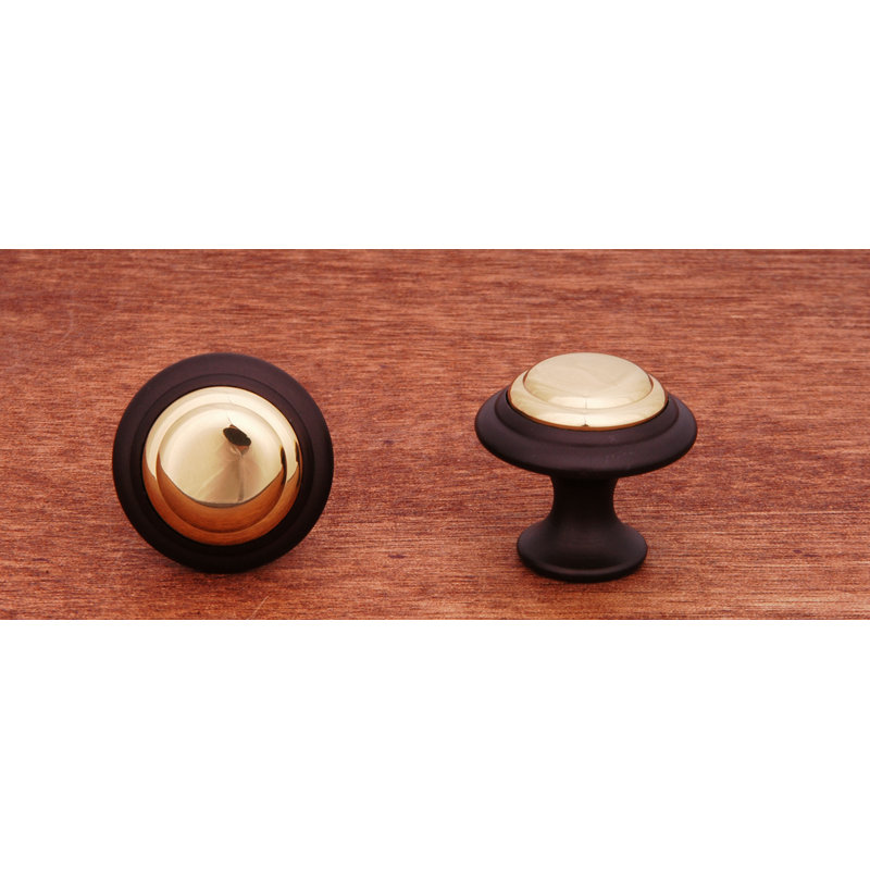 CK Series 1 1/4" Diameter Mushroom Knob, Oil Rubbed / Brass