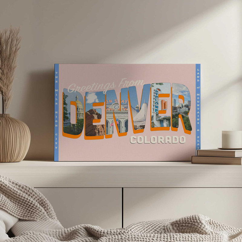 «Greetings From Denver» par Deny Designs, reproduction d'art, 36 x 48, Toile tendue, Toile tendue