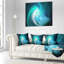 Blue Fractal Abstract - Coussin imprimé abstrait-30617580-30617583
