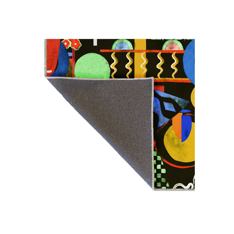 Tapis décoratif multicolore lavable à motifs géométriques mixtes, Tapis de couloir 4 pi 11 po x 9 pi 10 po inclus