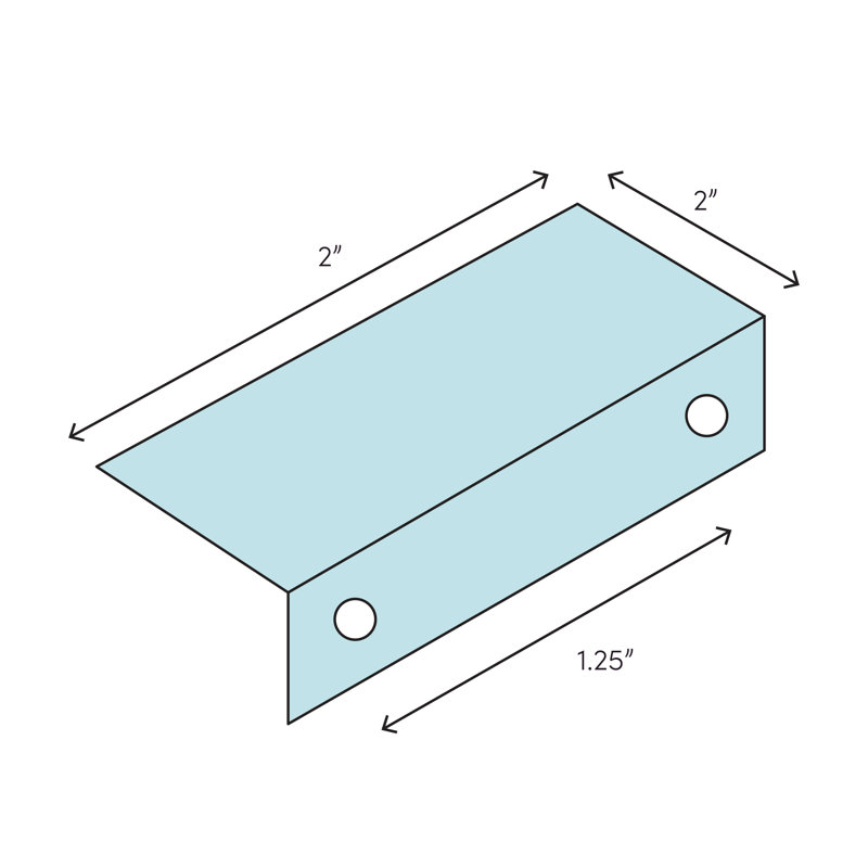 Polished Chrome Modern Finger Pull with Mounting Hardware