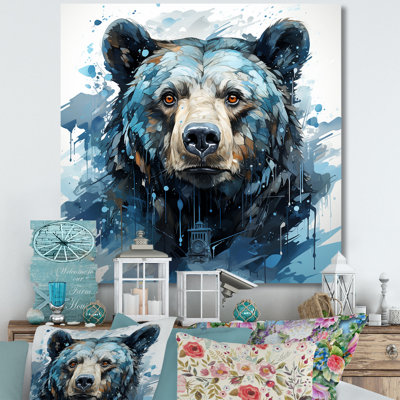 Représentation abstraite d'un mouvement d'ours sur toile