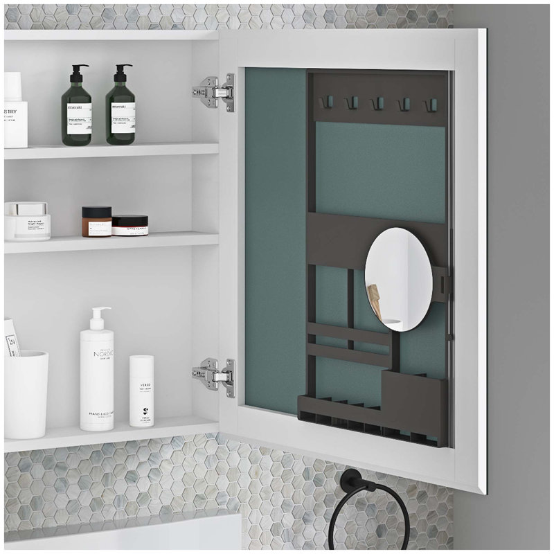 Armoire à pharmacie avec miroir à bords biseautés et porte à ouverture frontale l 24 po x H 26 po, L 24 po x H 26 po