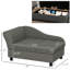 Canapé gris pour chien - lit surélevé avec compartiment caché pour le rangement des chiens de petite et moyenne taille, rangement confortable des coussins, assemblage facile