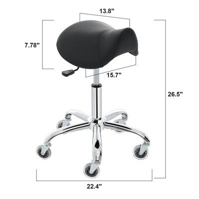 Saddle Stool with High-Density Sponge Cushion, Stable Stricture, Easy Assembly,Black