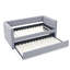 Lit de jour avec couchette rembourrée capitonnée, avec bouton et clou en cuivre sur les accoudoirs carrés, taille simple (85 po x 42,5 po x 31,5 po)-1752869035-1752869012