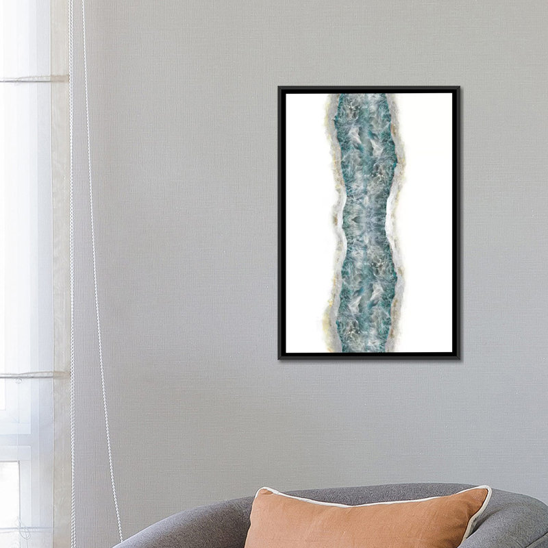 « crystal contour », impression sur toile tendue, H 26 po x l 18 po x P 1,5 po, Toile avec cadre noir, Pas de tapis