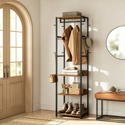 Freestanding 5 - Hook Coat Rack