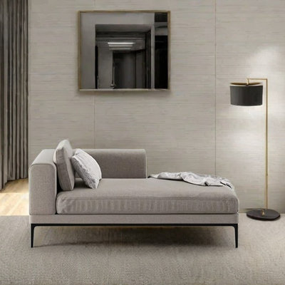 Chaise longue en coton et lin éponge