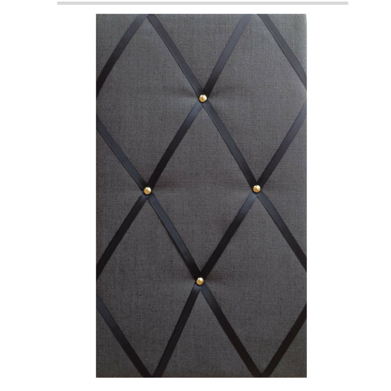 Fabric Covered, 60cm H x 48cm W, Black/Gold