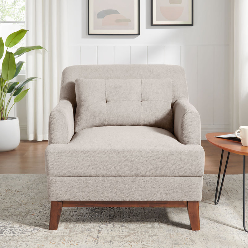 Fauteuil rembourré de 31 po de largeur avec coussin, Chameau