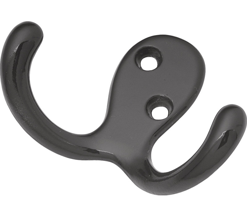 Utility Zinc Wall Wall Hook, Black