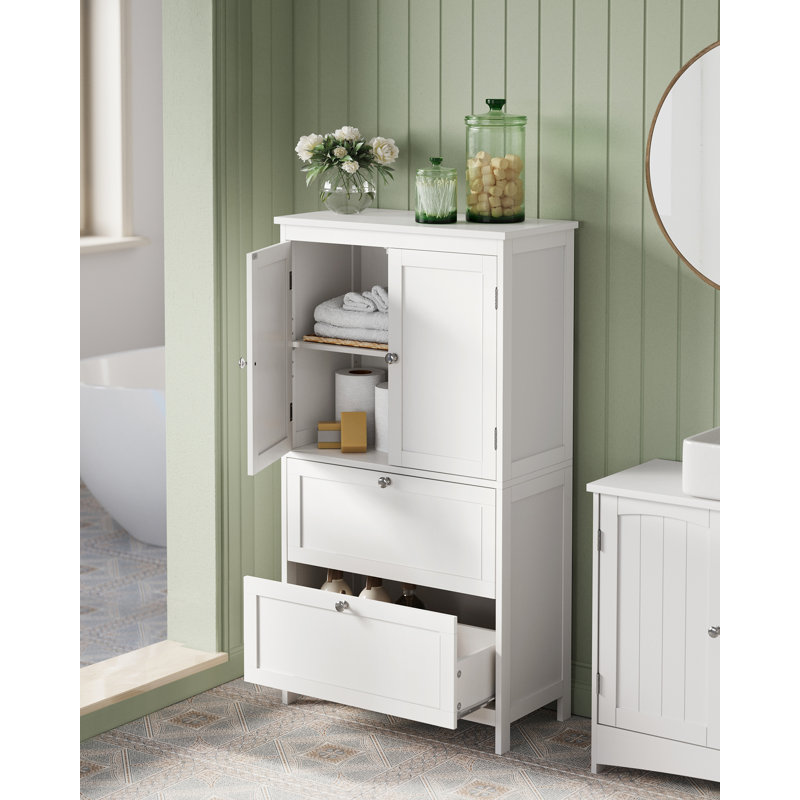 Medeiros Freestanding Bathroom Cabinet, White