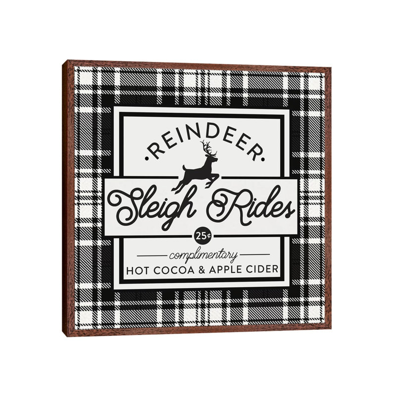 Plaid Holidays III - Print on Canvas, Classic Brown Wood Framed, 66.04 cm H x 66.04 cm W