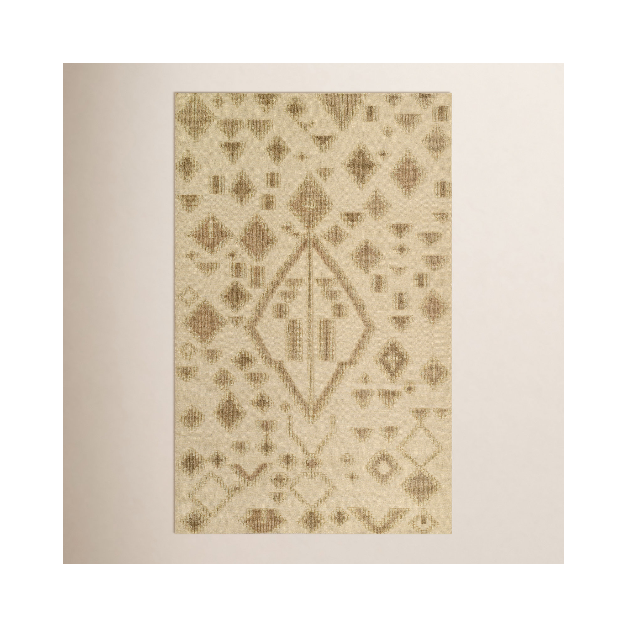 Arlan Handmade Beige/Brown Rug, Rectangle 2' X 3'