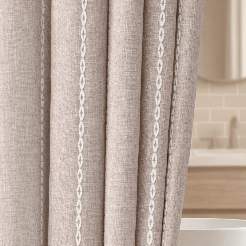 Rideaux de douche Boho, H 75 po x l 72 po, Taupe