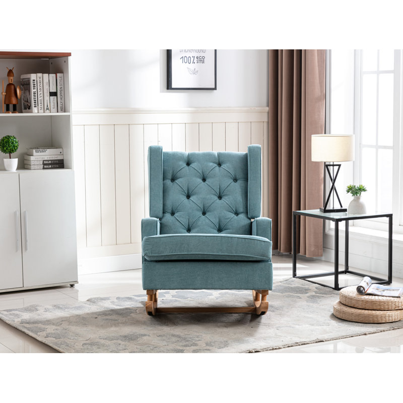 Fauteuil à bascule Mid-Century, Vert menthe