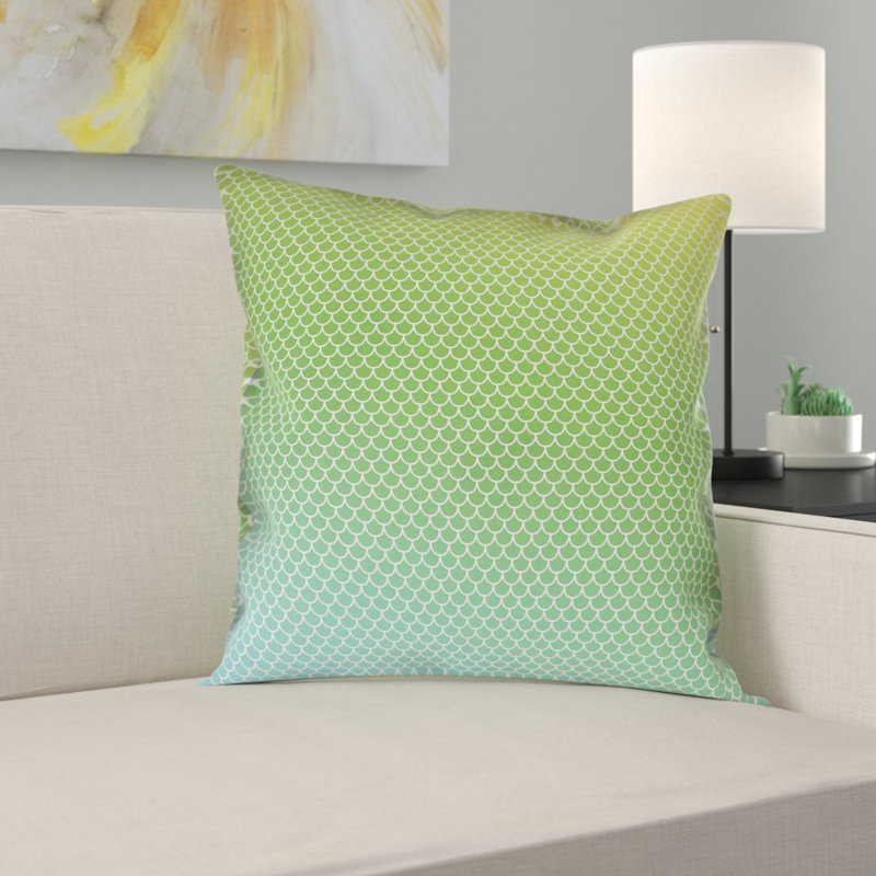 Coussin décoratif écailles de sirène Katelyn Elizabeth, 14 po x 14 po, Polyester filé