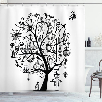 Shower Curtain with Hooks Included