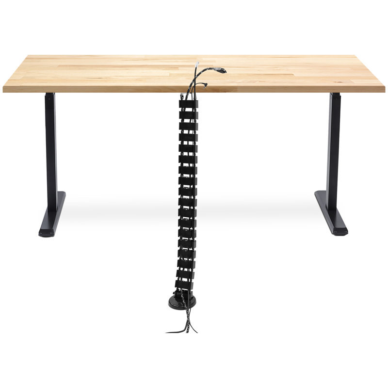 Black Adjustable Steel and ABS Desk Cable Organizer