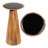 Linden 21.5" Modern Mango Wood Round Pedestal Drink Table with Black Glass Top and Natural Finish Cone Base for Living Room Accent-1751574048