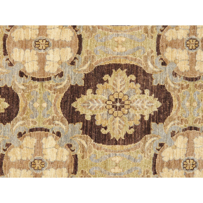 Tapis géométrique en laine noué à la main brun / beige Denver
