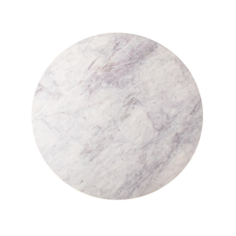 Micca Marble End Table, Silver/Black, White