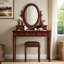 Ensemble de coiffeuse avec miroir réglable-111379692