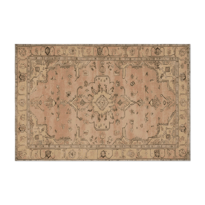 Tapis intérieur et extérieur brun Overdyed, Rectangulaire 3 pi x 5 pi