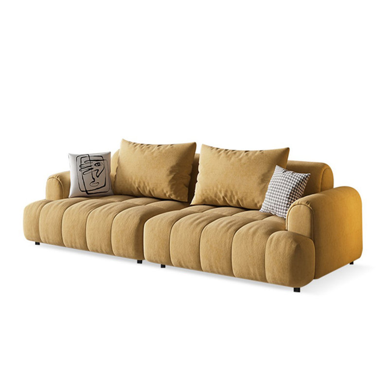 Causeuse-coussin modulaire jaune 100% polyester, Jaune