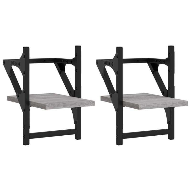 2 Piece Bracket Shelf, Grey Sonoma