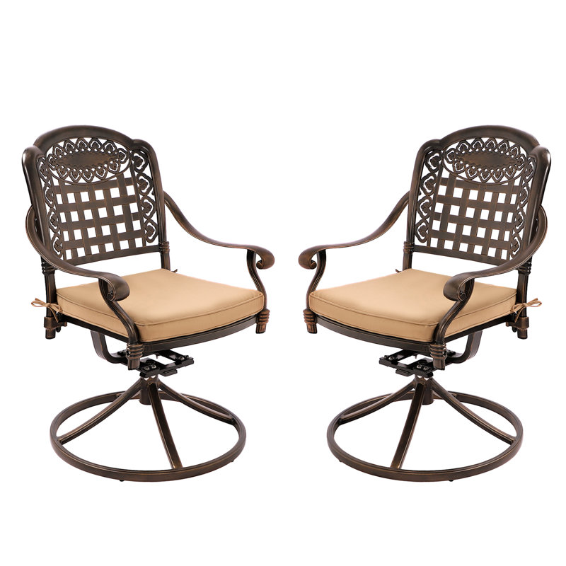 Fauteuil de patio pivotant avec coussin Kanosh