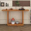 Console avec coins arrondis et tablette inférieure, tables de canapé minimalistes avec placage en bois et base en U pour le hall d'entrée-1078522820