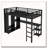 Loft Bed Frame with Built-in Wardrobe, Desk and Storage Shelves-1637165067