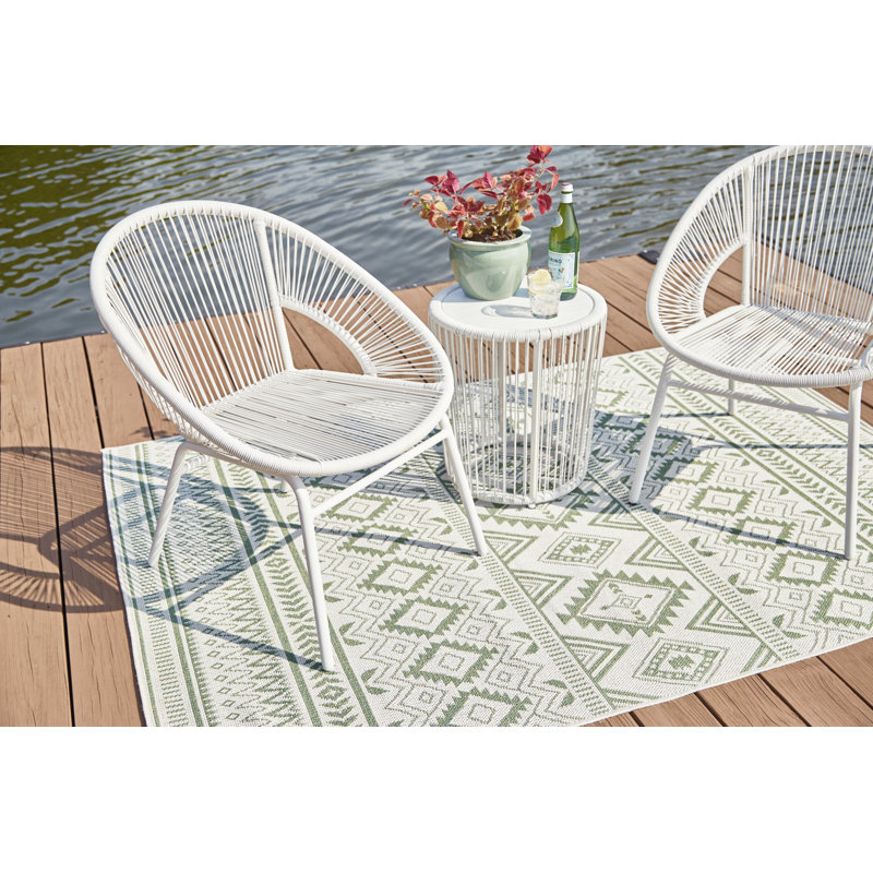 Mandarin Cape White Resin Wicker 3-Piece Outdoor Bistro Set