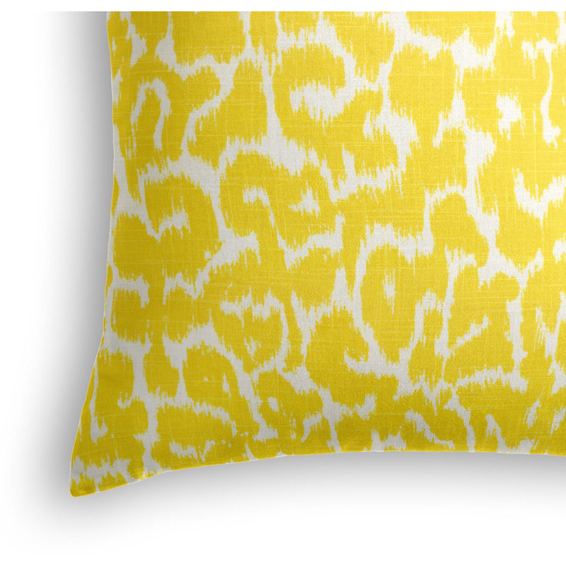 Tobi Fairley Tommye Linen Square Pillow Cover & Insert, 16" x 16", Yellow