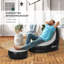 Outsunny Inflatable Chair and Footstool, Inflatable Sofa Lounger, White-99288051