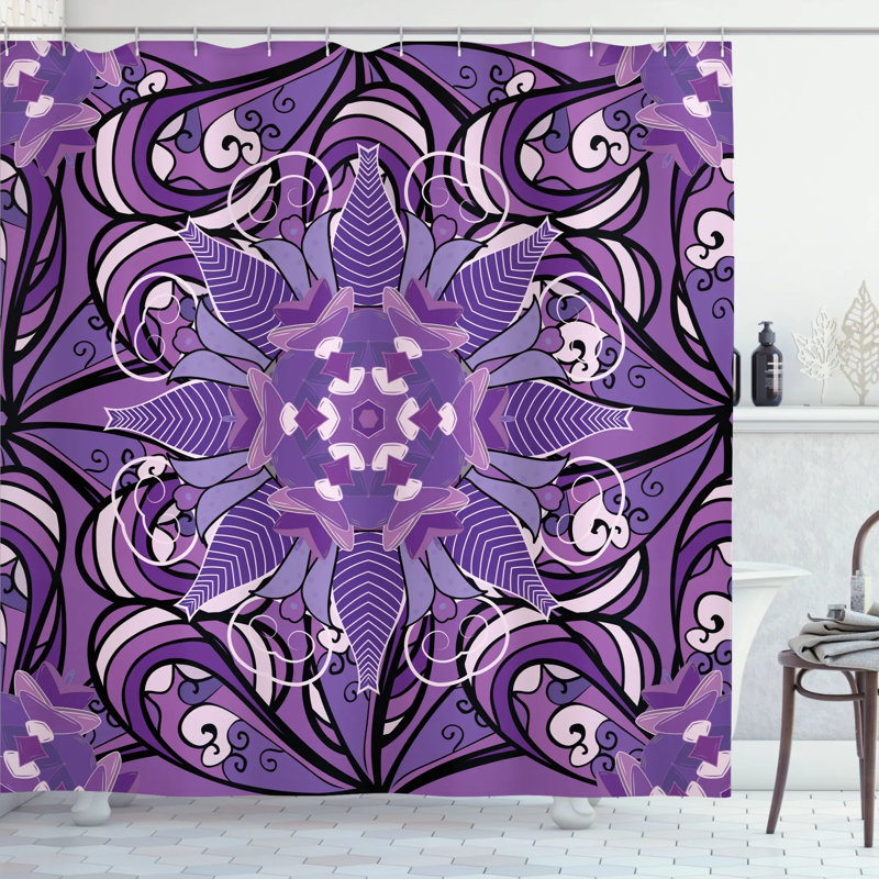 Rideau de douche simple mandala mehndi inde, l 69 po x L 75 po