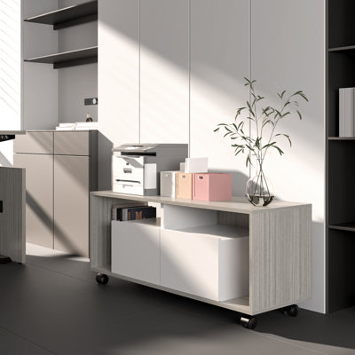 Nkechi 2 -Drawer Mobile Lateral File Cabinet With Storage Shelves