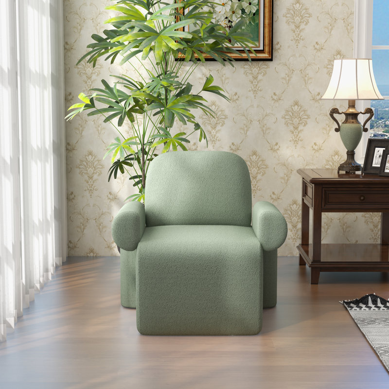 Fauteuil rembourré, Laine verte