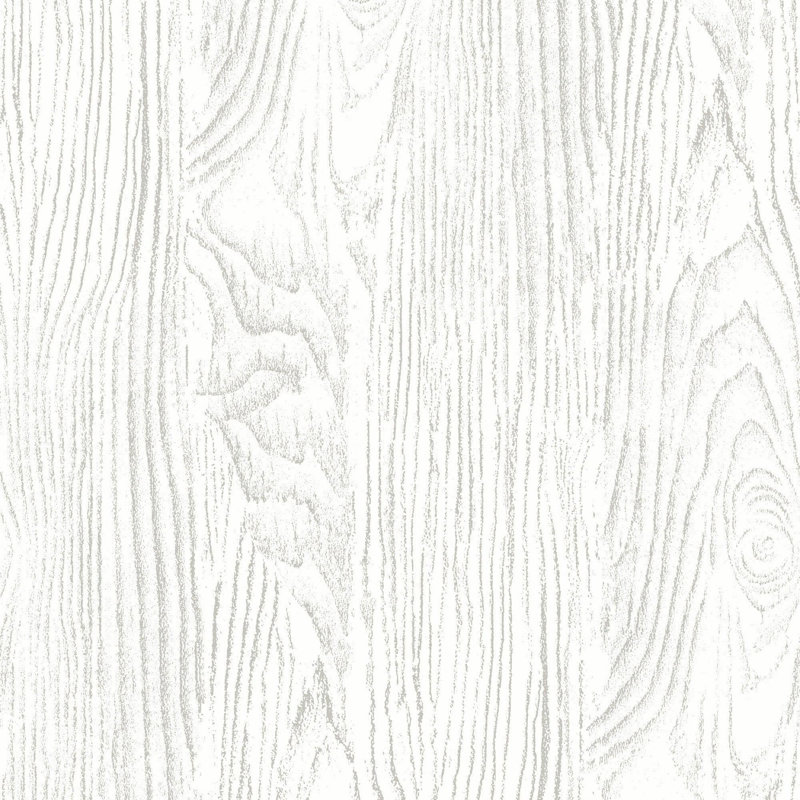 Faux Bois Woodgrain - Wood Wallpaper, Non-pasted, White