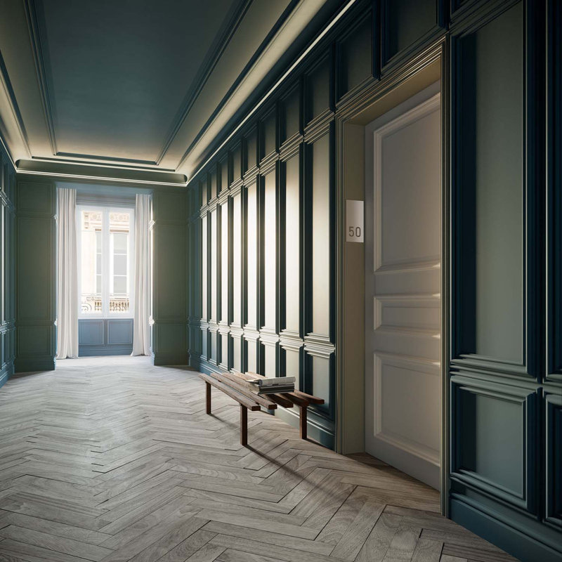 1-3/8 in D x 3-1/4 in W x 78-3/4 in L Primed White Plain Polyurethane Panel Moulding