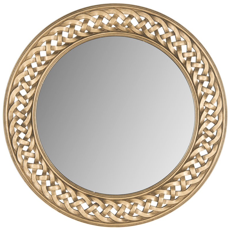 Engineered Wood Flat Wall Mirror, Gold