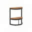 Table de bout semi-circulaire à 2 niveaux avec tablette de rangement