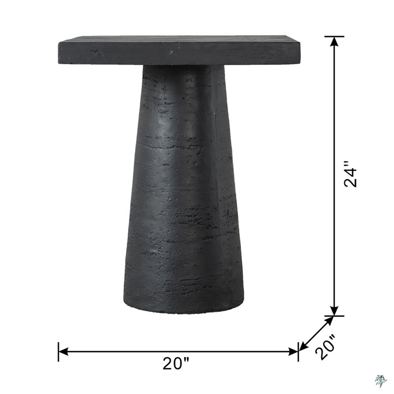 Square Side Table With Pedestal Base